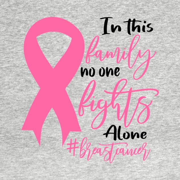 In This Family No One Fights Alone Breast Cancer Pink Ribbon Women by William